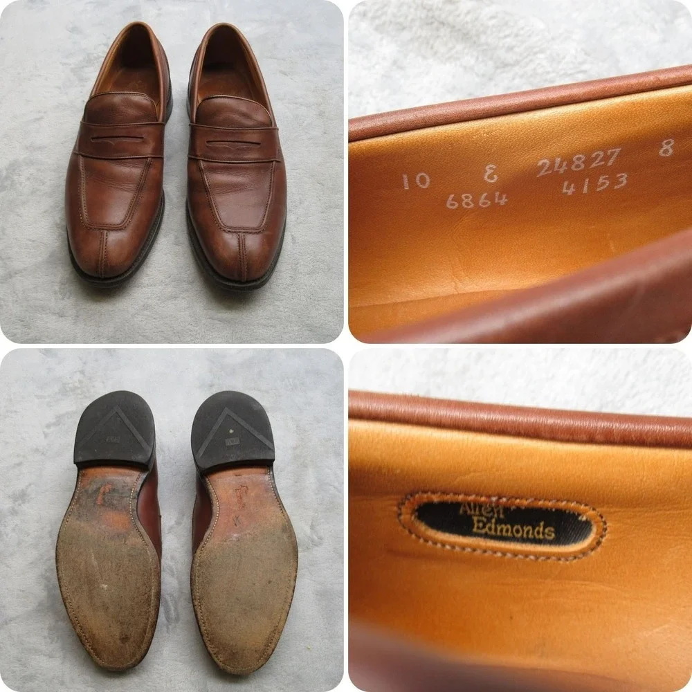 Allen Edmonds Randolph‎ Dress Shoes Mens 10 Brown Leather Penny Loafers USA Made